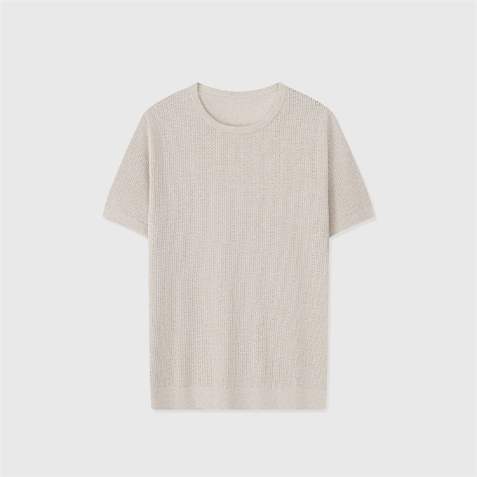loro piana urban crew neck textured knit short sleeve sweater